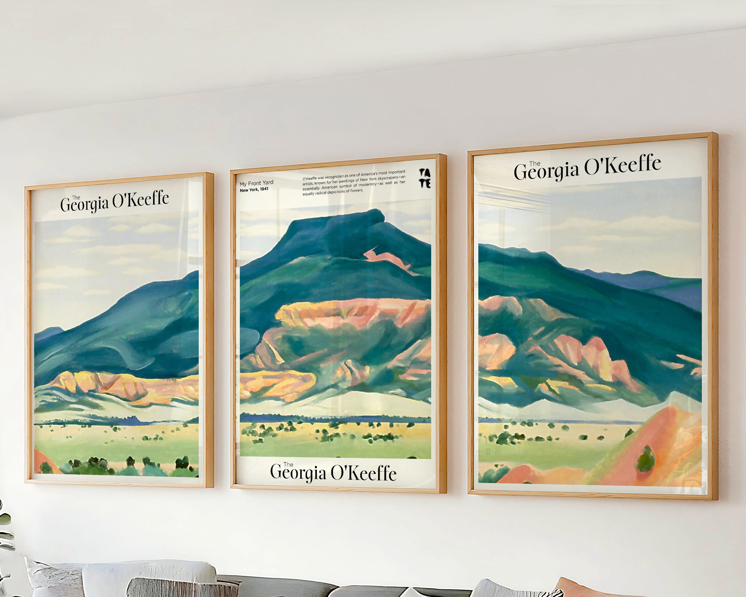 Set of 3 Wall Art Georgia O'keeffe Prints - My Front Yard