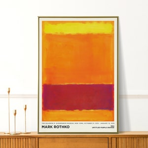 Mark Rothko Print - Light Orange Yellow Red Painting Large Abstract Wall Art for Living Room, Office Wall Art, Birthday Gift and Home Decor