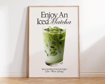 Impression matcha drôle - art mural mignon amateur de matcha - déco cuisine café tendance - poster barista - déco appartement rétro - enseigne de bar à café