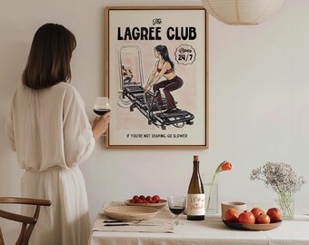 Lagree Club, Lagree Poster, Pilates Wall Art, Pilates Studio Decor, Gift for Lagree Lover, Hot Girly Print, Fitness Wall Decor