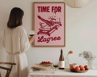 Time for Lagree Poster, Pilates Wall Art, Pilates Studio Decor, Gift for Lagree Lover, Hot Girly Print, Fitness Wall Decor