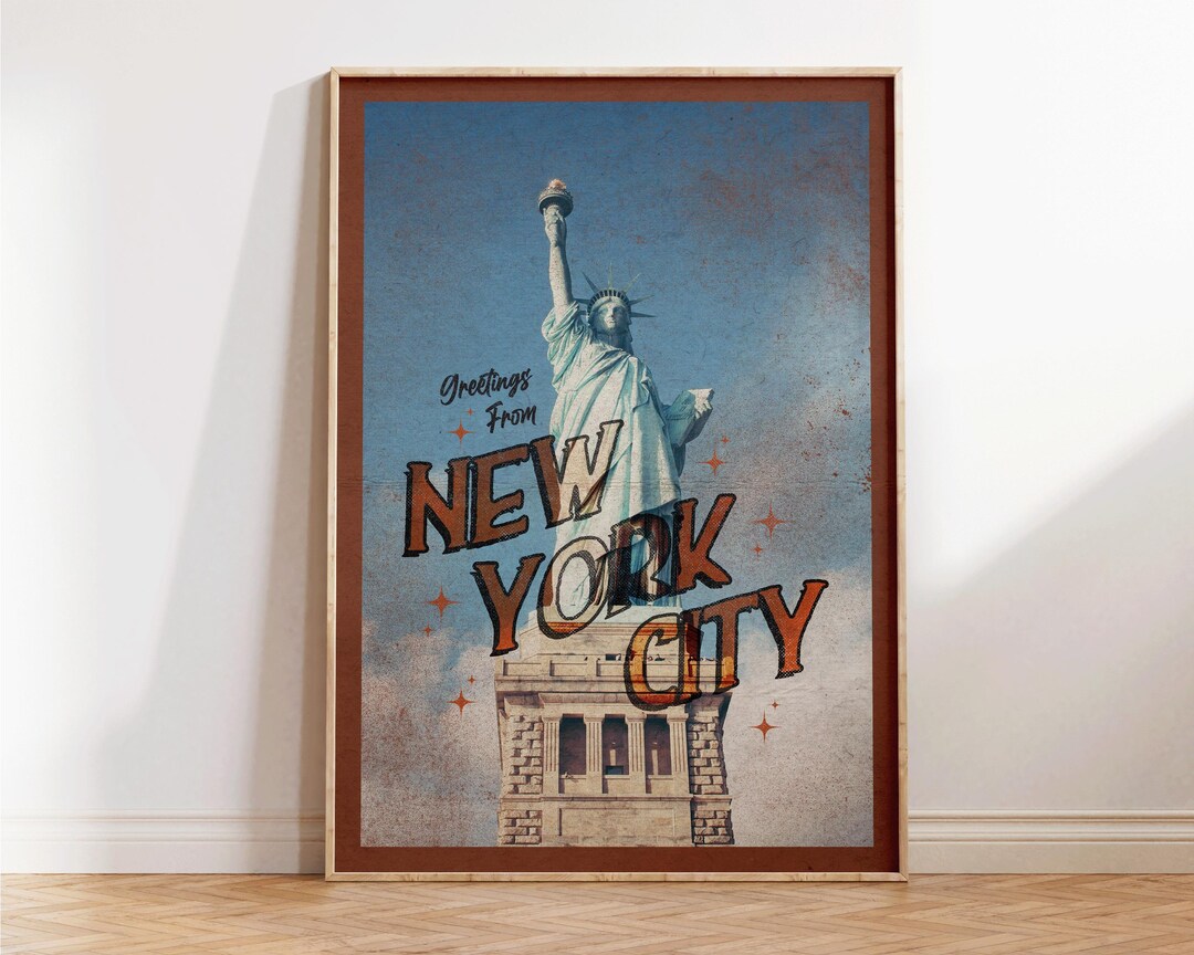 New York Wall Art - Retro Travel Poster - Trendy NYC Print - Elle Woods ...