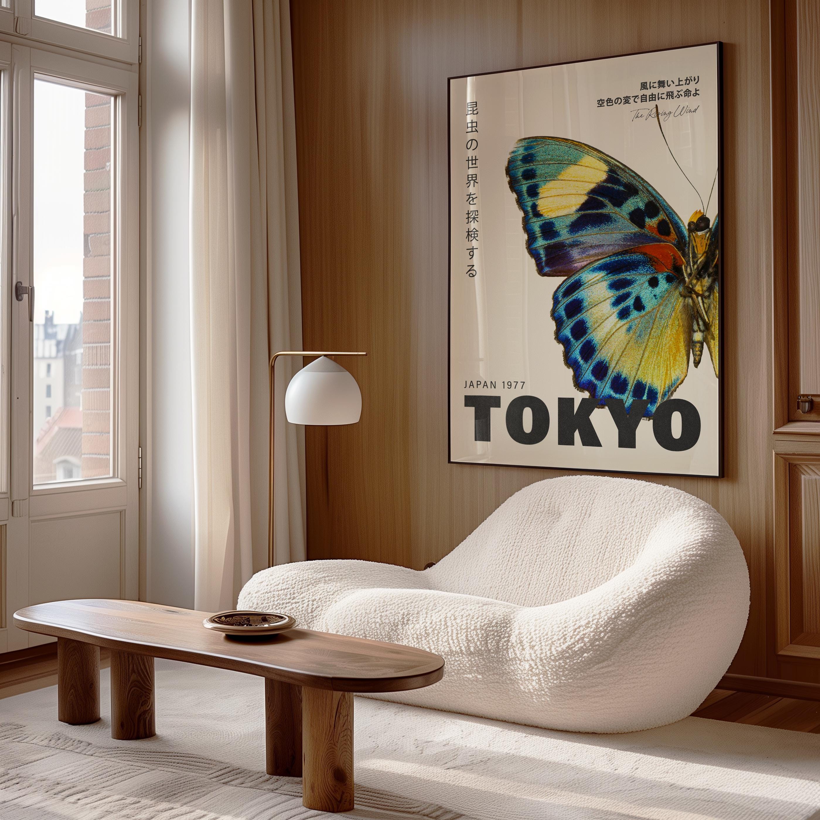 Retro Butterfly Japanese Poster – Vintage Tokyo Exhibition Print