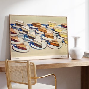 Wayne Thiebaud Print - Vintage Pies Cake Painting - Sztuka ścienna i wydruki kuchenne - Nowoczesna sztuka na płótnie z jedzeniem - Idealne na prezenty do domu