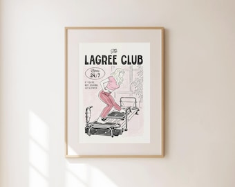 Lagree Club, Lagree Poster, Pilates Wall Art, Pilates Studio Decor, Gift for Lagree Lover, Hot Girly Print, Fitness Wall Decor