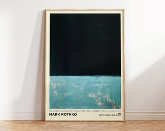 マーク・ロスコ風プリント – ライトブルーベージュの抽象画ウォール