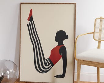 Pilates Print - Cute Pilates Wall Art - Aesthetic Pilates Studio Decor - Fun Gift for Pilates Lovers & Teachers - Pilates Poster - It Girl