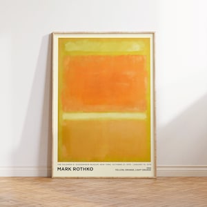 Mark Rothko Print - Yellow Orange Painting Large Abstract Wall Art for Living Room & Office Wall Art - Bright Canvas Home Decor - Home Gifts