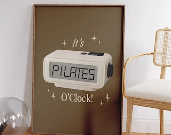 Pilates O'clock - Pilates Art - Pilates Wall Art - Pilates Studio Decor - Pilates Coach Gift - Girly Fitness Art - Pilates Princess