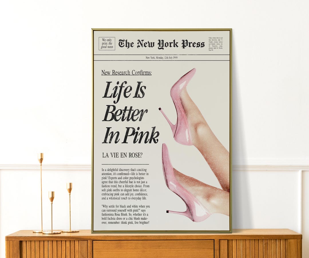 Life Is Better In Pink Poster Pink Heel Aesthetic Poster For Women Life Is Better In Pink Poster Pink Heel Aesthetic Poster For Women