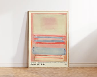 Mark Rothko Print - Pastel Soft Painting Large Abstract Wall Art for Living Room & Office Wall Art -  Pink Canvas Home Decor - Home Gifts