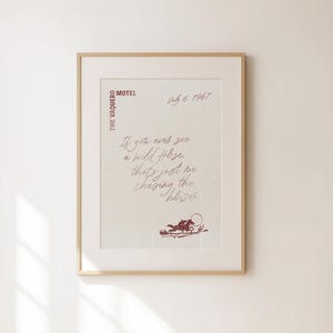 Arte de pared romántico de vaqueros - Impresión de letras de motel - Decoración retro del oeste - Estética del salvaje oeste - Regalo de apartamento de moda - Impresiones para el hogar preppy