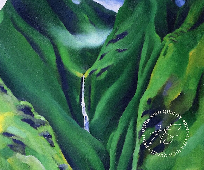 O'keeffe Print Iao Valley Mountain Print Green Abstract Wall