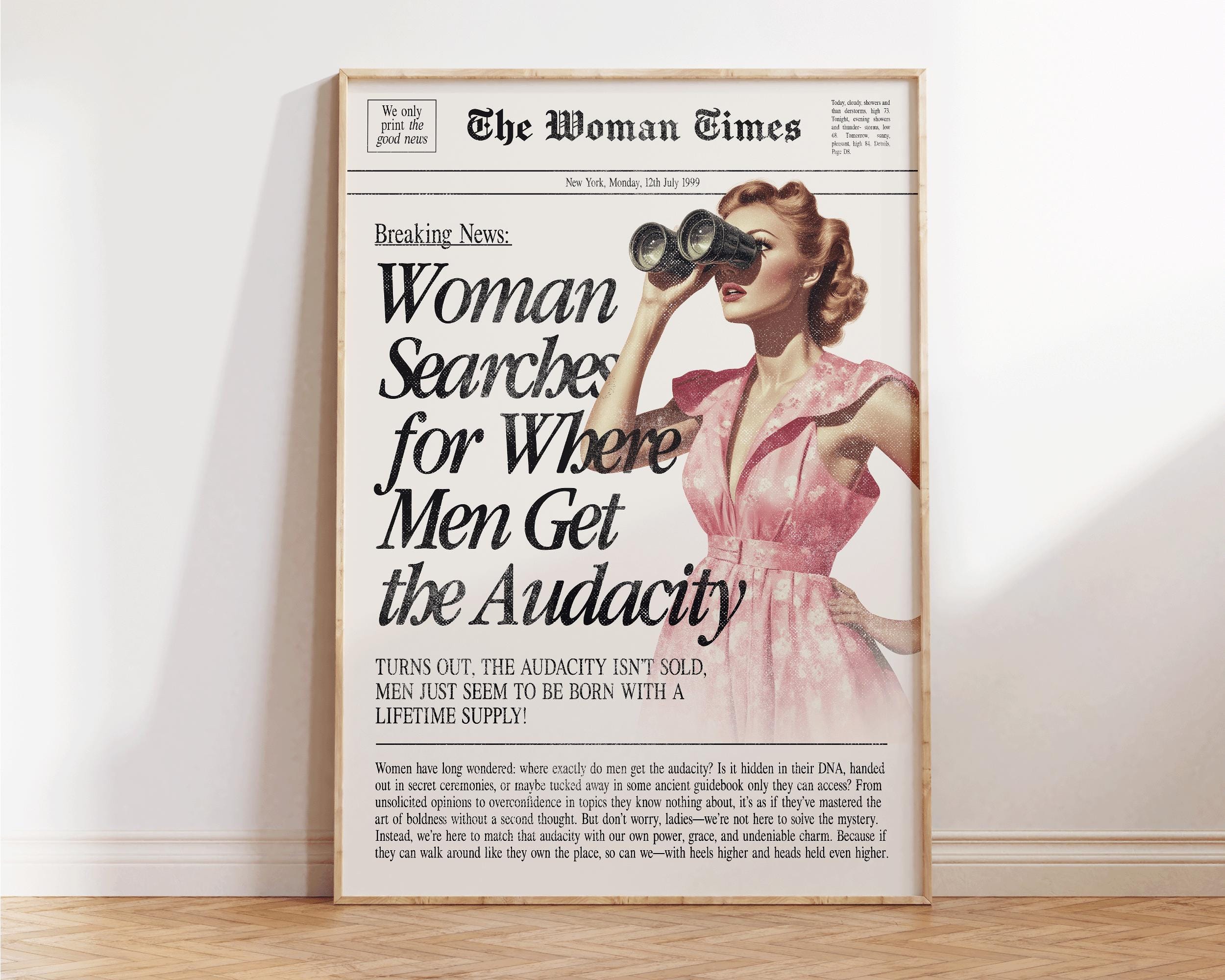 Where Men Get the Audacity Print - New Yorker Wall Art - Vintage