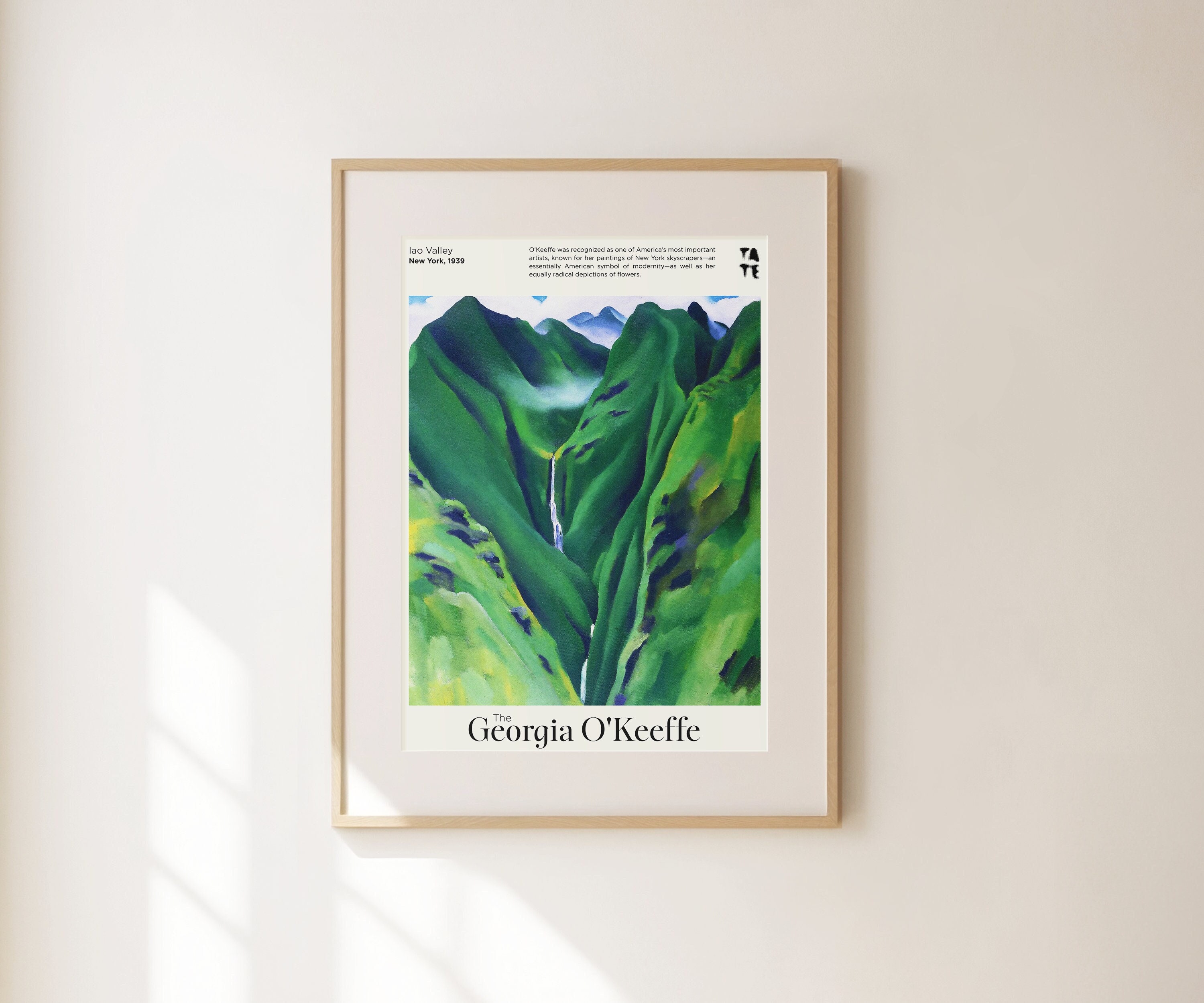 O'keeffe Print Iao Valley Mountain Print Green Abstract Wall