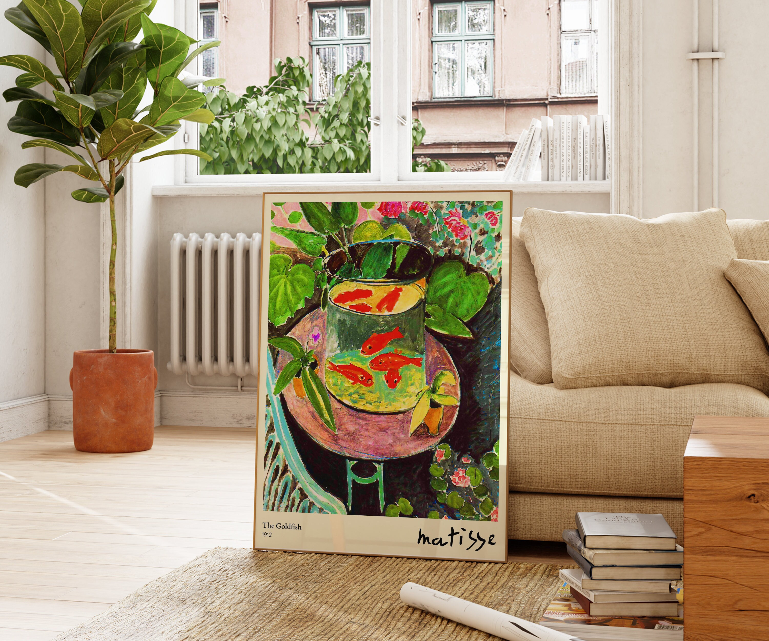 Henri Matisse Print - Vintage Animal Goldfish Painting - Large