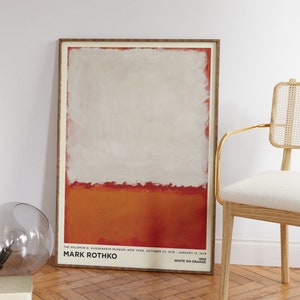 Mark Rothko Print - Orange White Painting Large Abstract Wall Art for Living Room, Office Wall Art, Birthday Gift and Home Decor