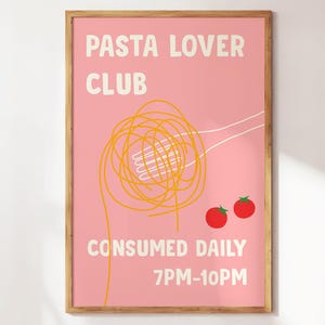 Estampas de macarrão - Arte de parede divertida para cozinha - Decoração estética para cozinha - Pôster de cozinha moderno - Decoração de apartamento de inspiração italiana