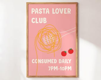 Pasta Prints - Fun Kitchen Wall Art - Aesthetic Kitchen Decor - Trendy Kitchen Poster - Italian-Inspired Apartment Decor