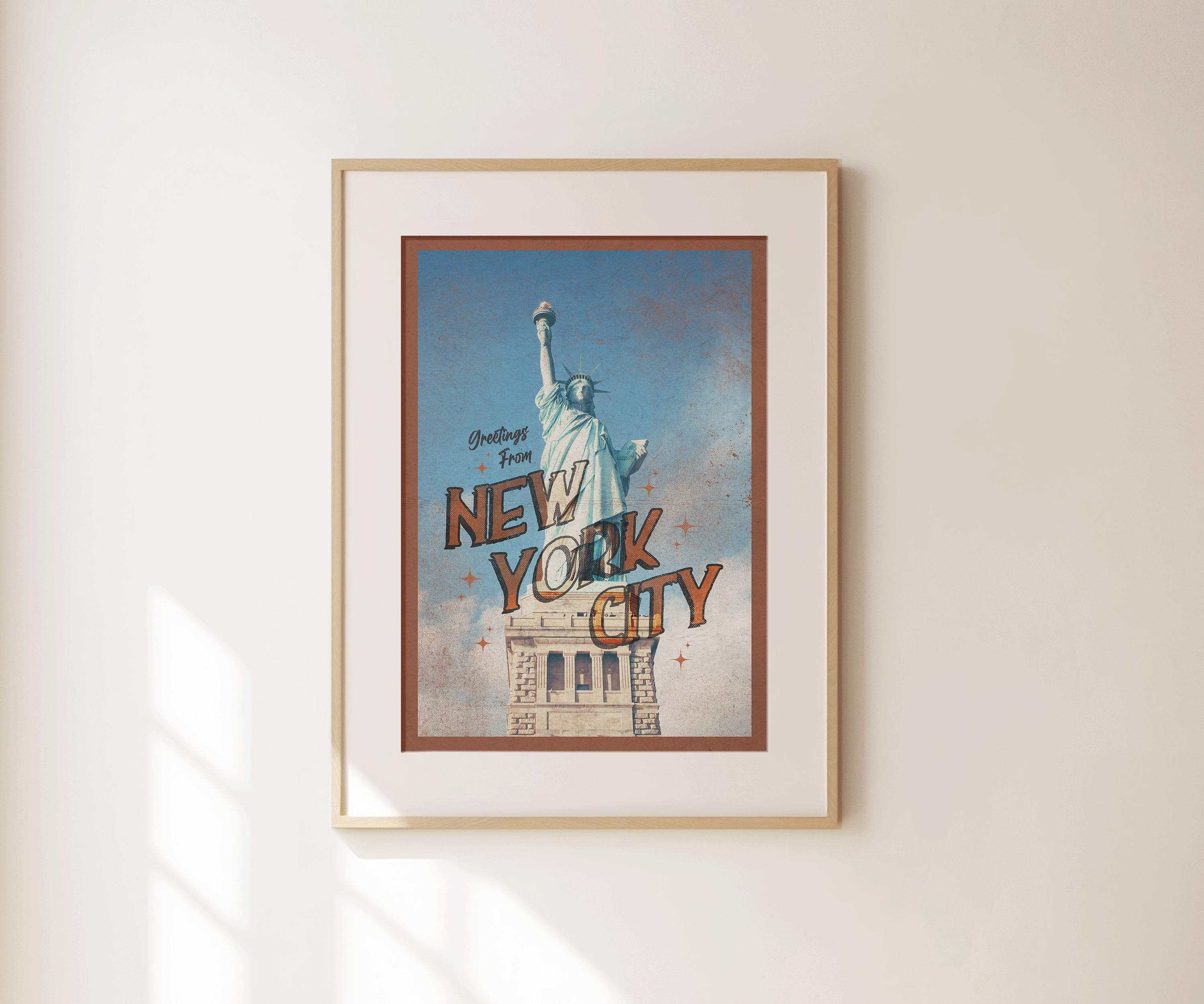 New York Wall Art - Retro Travel Poster - Trendy NYC Print - Elle Woods ...