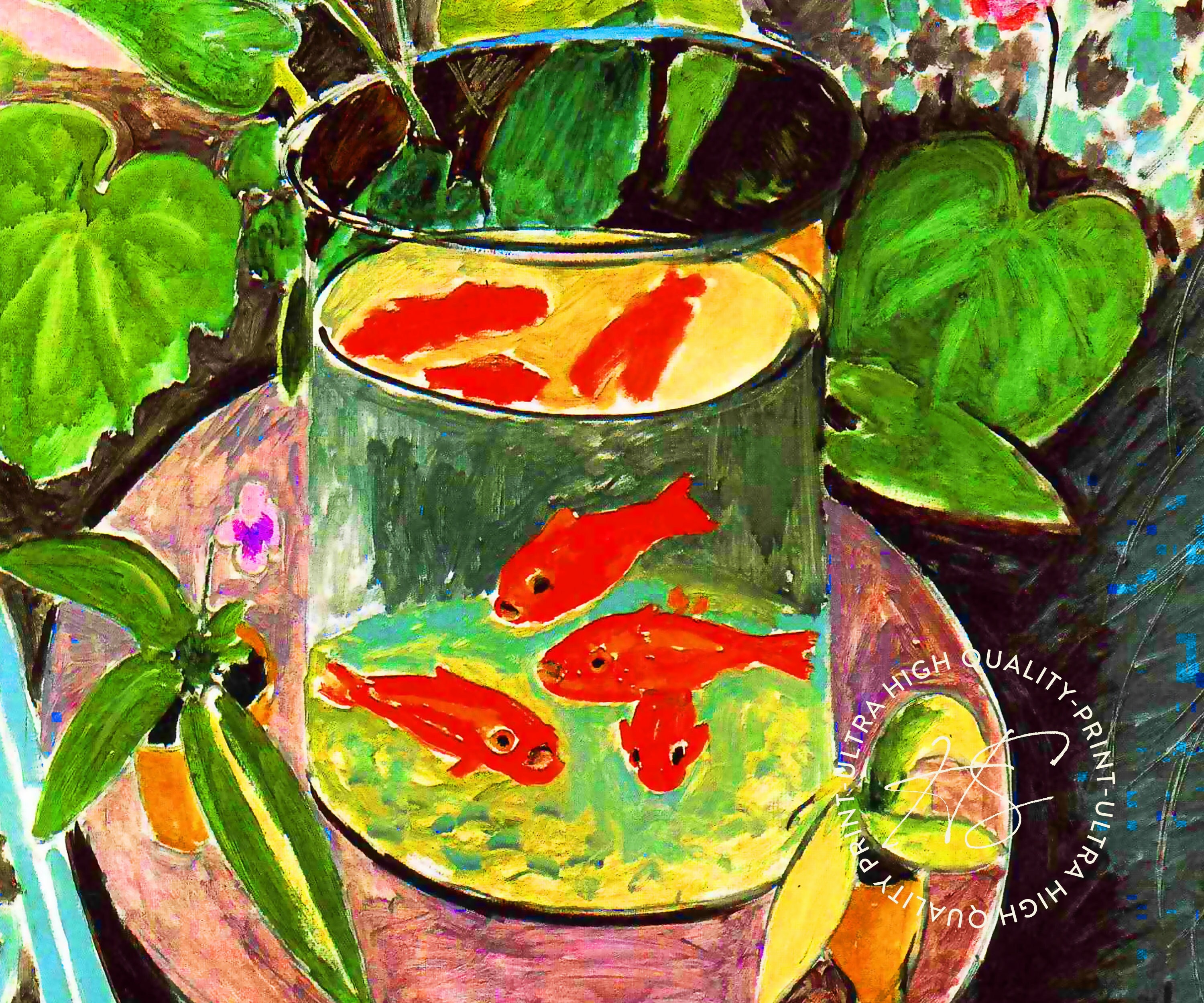 Henri Matisse Print - Vintage Animal Goldfish Painting - Large