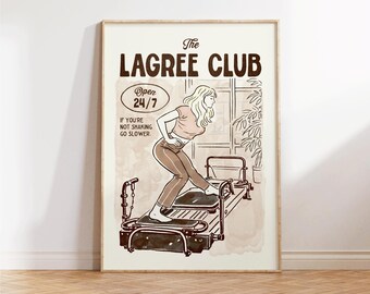 Lagree Club, Lagree Poster, Pilates Wall Art, Pilates Studio Decor, Gift for Lagree Lover, Hot Girly Print, Fitness Wall Decor