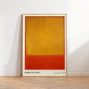 Mark Rothko Print - Yellow Orange Painting Large Abstract Wall Art for Living Room & Office Wall Art - Yellow Canvas Home Decor - Home Gifts