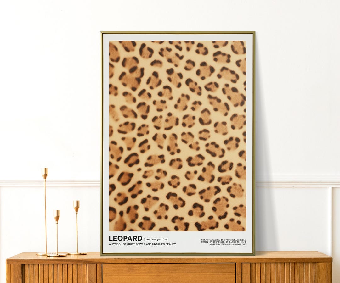 Leopard Print - Cheetah Pattern Animal Wall Art - Brown Retro Art ...