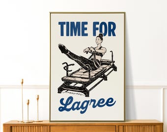 Time for Lagree Poster, Pilates Wall Art, Pilates Studio Decor, Gift for Lagree Lover, Hot Girly Print, Fitness Wall Decor
