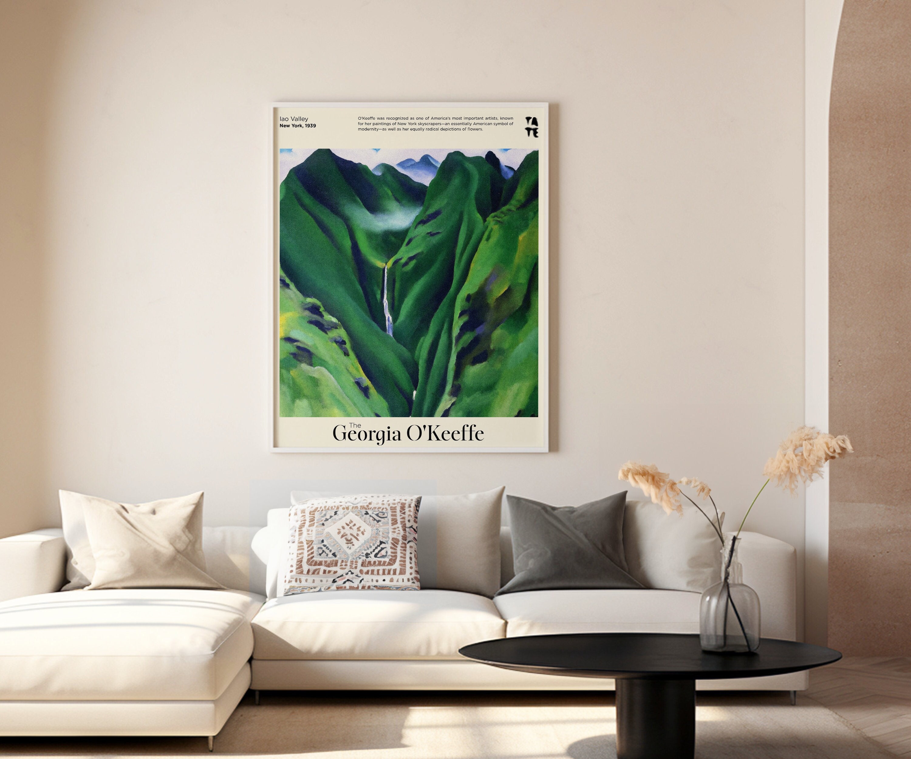 O'keeffe Print Iao Valley Mountain Print Green Abstract Wall