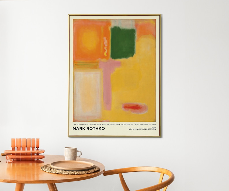 Mark Rothko Pastels Mark Rothko Print - Pastel Orange Painting Large Abstract Wall Art for ...