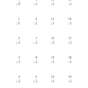 Math Worksheets - Subtraction