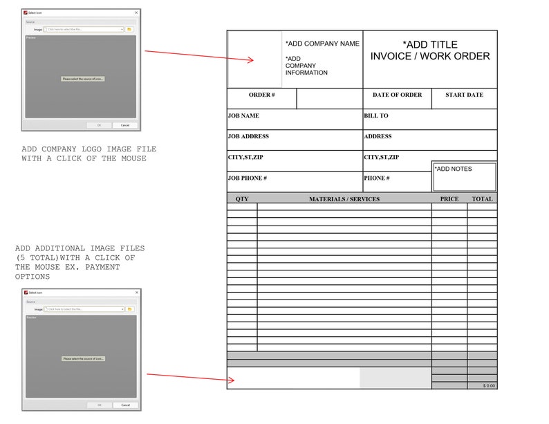 Simple Fillable PDF Quote, Work Order, Invoice Form - Etsy