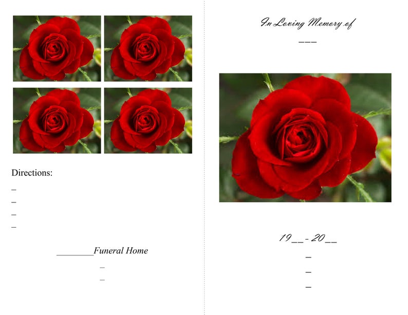 Simple PDF Fillable Obituary Template Etsy