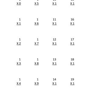 Math Worksheets - Multiplication