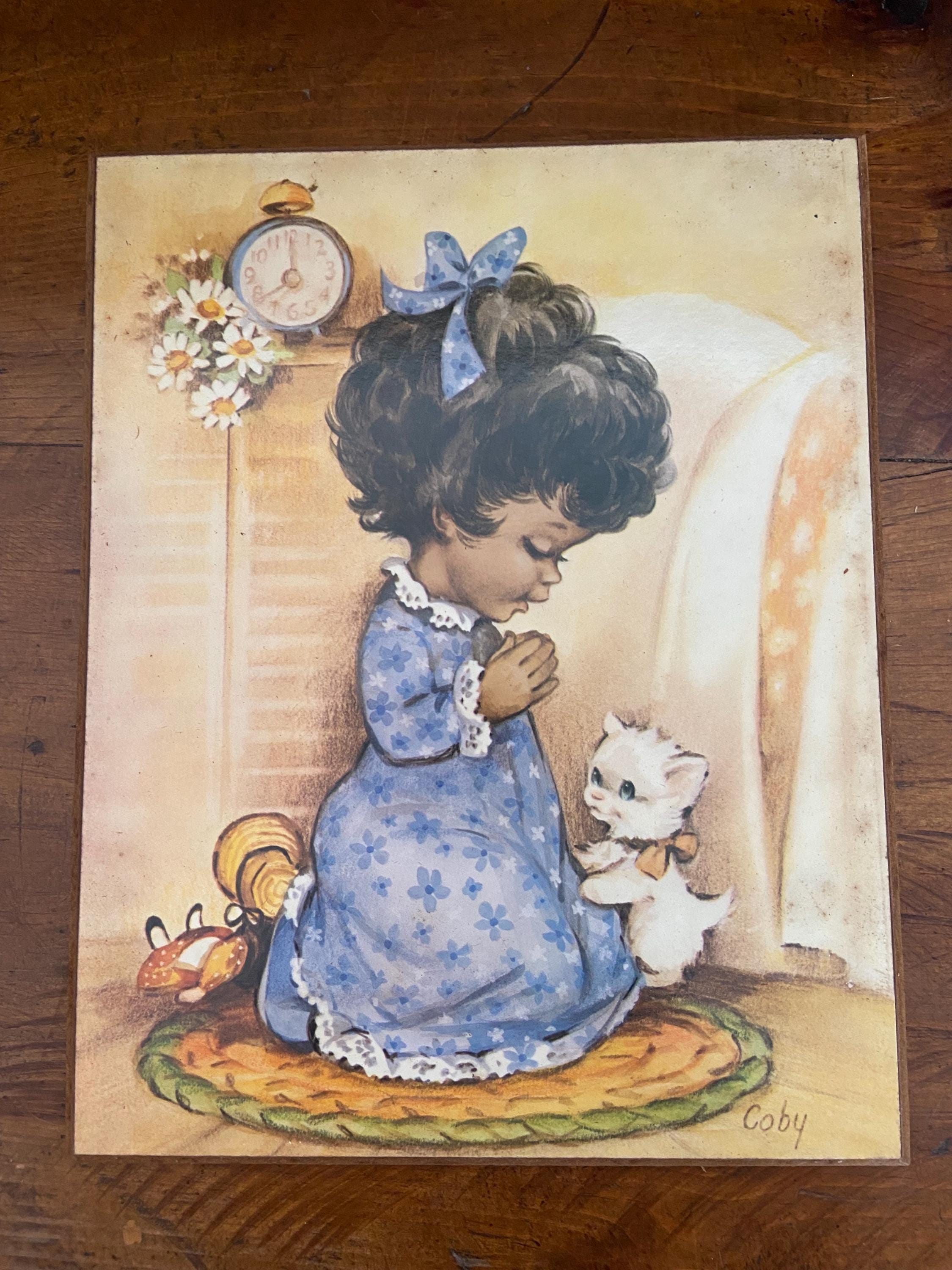 Vintage Coby Prints: Boy & Girl Bedtime Prayers, 1970s Nursery Decor - Etsy