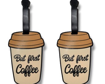 The But First Coffee Luggage Tags Set of 2pcs