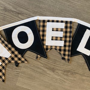 Custom Fabric Noel Banner, Fabric Holiday Bunting- Sustainable Reusable Decor, Handmade Merry Christmas Party Banner, Free Shipping