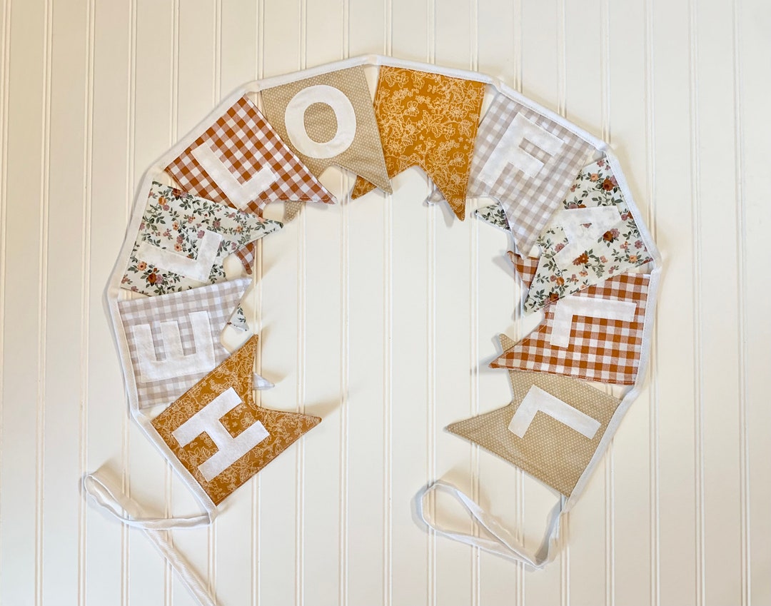 Custom Fabric Hello Fall Bunting, Happy Fall Banner- Welcome Autumn ...