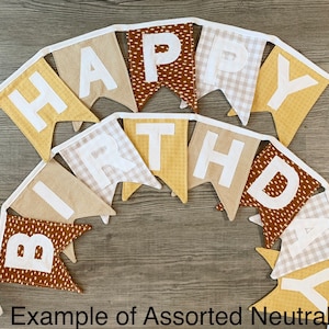 Custom Fabric Feliz Cumpleaños Happy Birthday Bunting Banner Sustainable Reusable Decor, Handmade Party, Free Shipping image 8