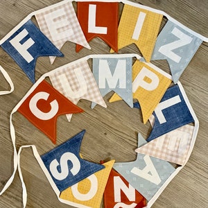 Custom Fabric Feliz Cumpleaños Happy Birthday Bunting Banner Sustainable Reusable Decor, Handmade Party, Free Shipping image 4