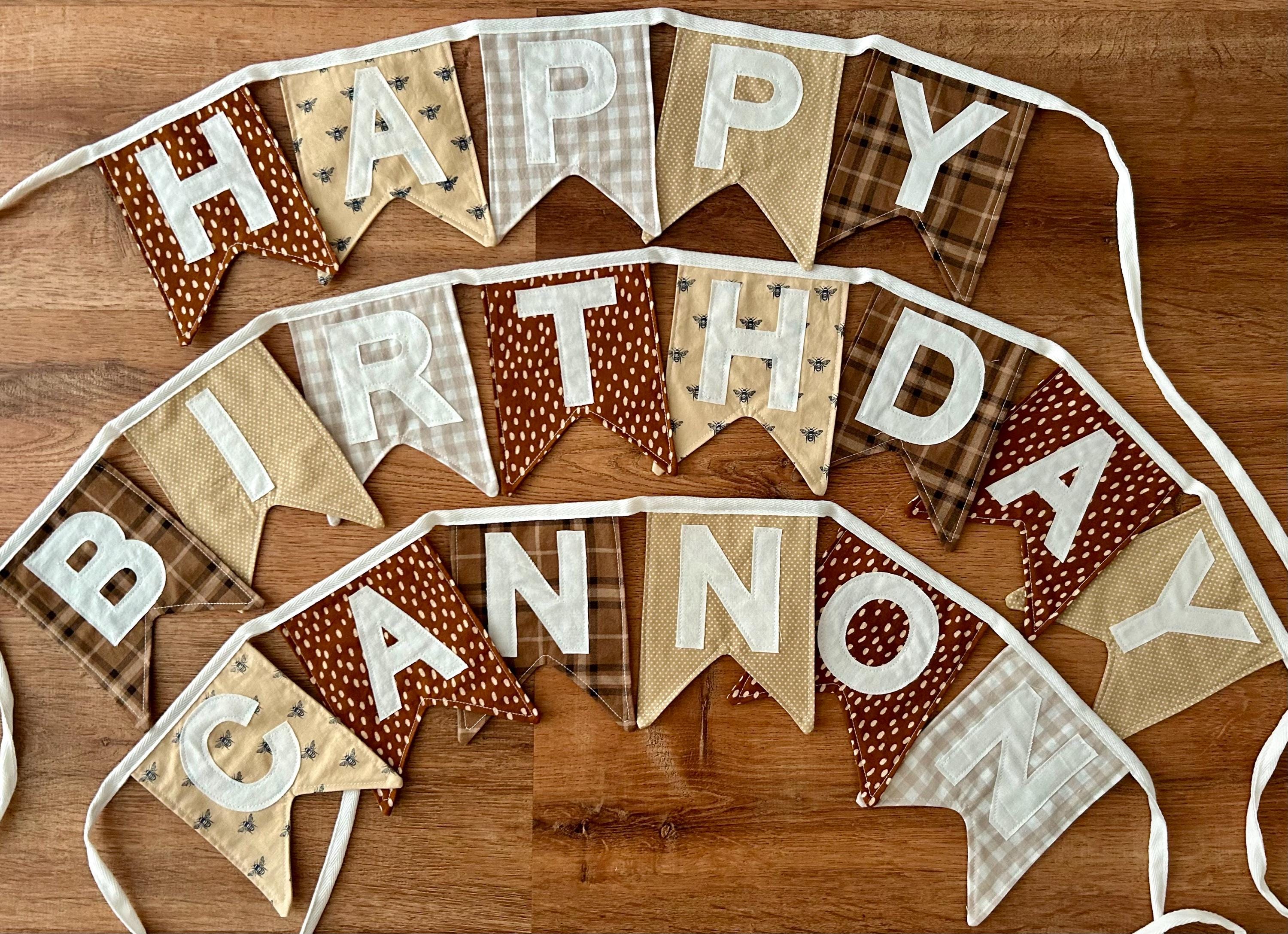 LOVENJOY Happy Birthday Banner - Burlap Fabric Rustic Party Decorations - 16.4 Feet Pre-Strung - View #5