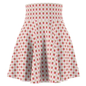 Strawberry and Polka Dot Women&#39;s Skater Skirt (AOP)