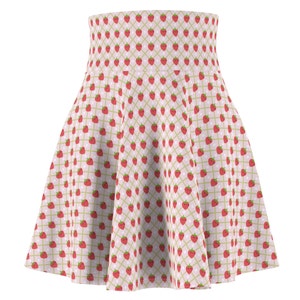 Strawberry and Polka Dot Women's Skater Skirt (AOP)