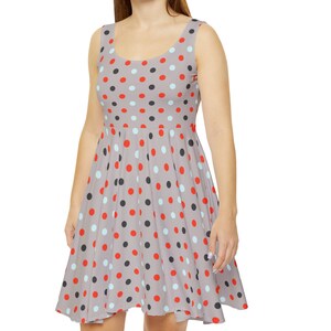 Lavender with polka dot Women&#39;s Skater Dress (AOP)