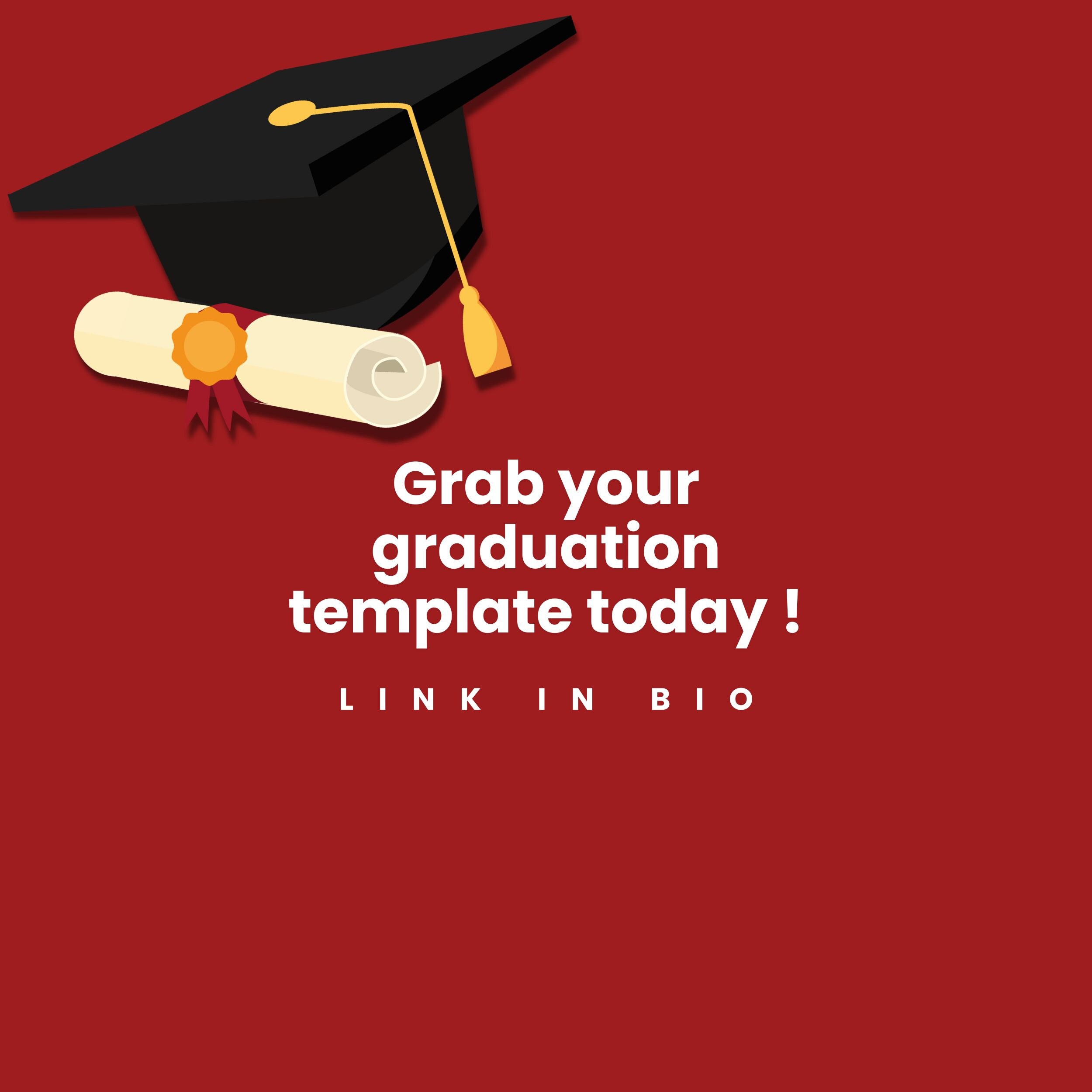 Graduation Announcement Card CANVA Template Graduation Etsy