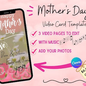 Modelo de cartão de vídeo para o dia das mães