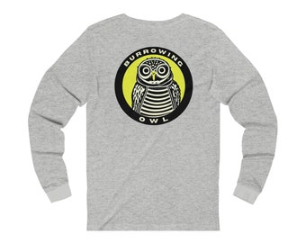 Burrowing Owl Unisex Jersey Long Sleeve Tee (Design on back)