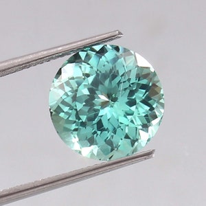 9.90 CT Natural Flawless Ceylon Green Parti Sapphire Round Cut Loose Gemstone Certified