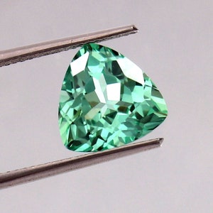 4.55 Ct Natural Flawless Blue Green Montana Sapphire Trillion Loose Gemstone Certified